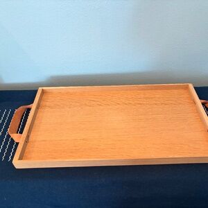 Norr Oak tray  with Leather handles